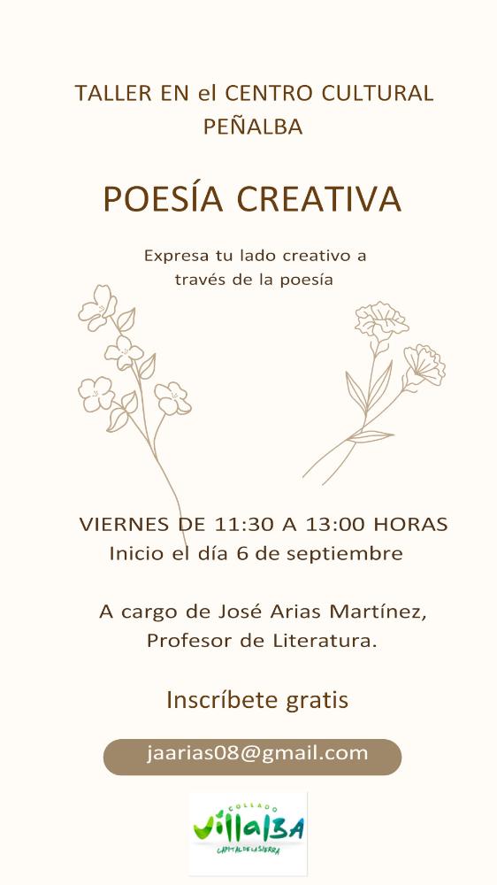 Imagen Nueva edición del Taller de Poesía Creativa