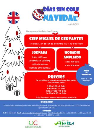 Imagen El colegio Miguel de Cervantes abrirá sus puertas en Navidad en un nuevo programa de los Días Sin Cole
